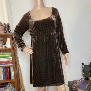Ralph By Ralph Lauren Large Dress Velvet Long Sleeve Fully Lined Knee Length
